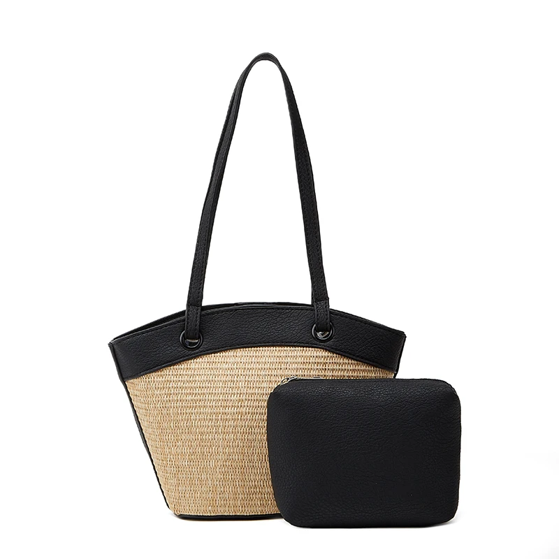 

Two-piece women's bag; beach holiday woven bag; large capacity beach bag suitable for holiday travel and daily use.