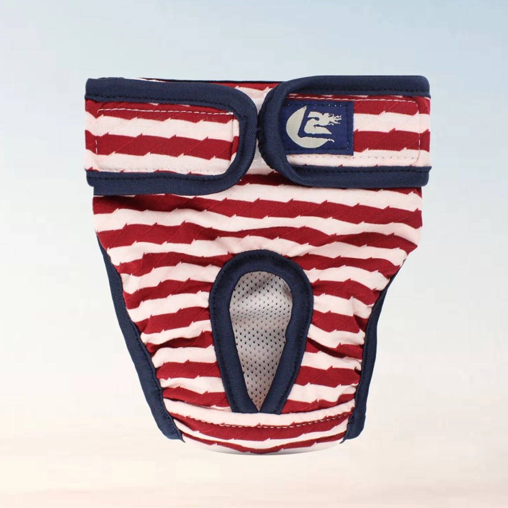 

1Pcs Pet Diaper Sanitary Pants Dog Puppy Female Stripe Shorts Panties Menstruation Underwear Red 2xl Protect Floors