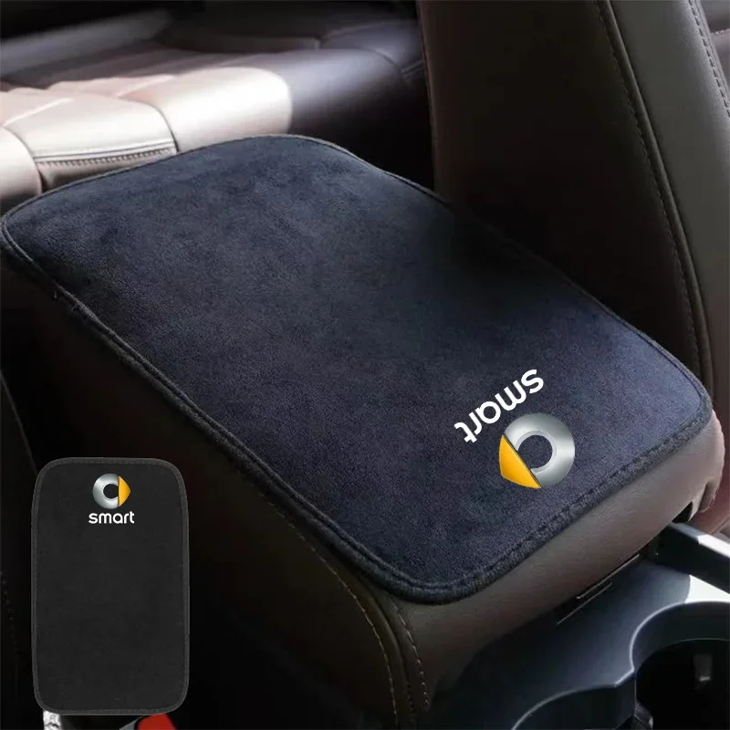 

Suede Leather Armrest Mat Arm Rest Protection Cushion Auto Armrests Storage Box Cover Pad For smart fortwo forfour 453 451 450