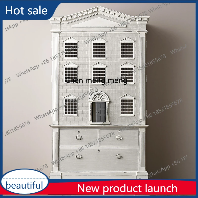 

a51 French retro solid wood bookcase floor to wall bookshelf household dust locker study reading rack