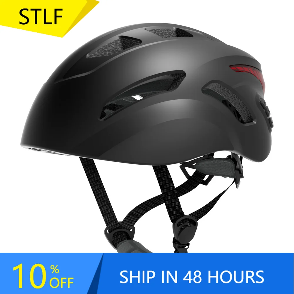 

STLFOne-Click for Bluetooth Smart Cycling Helmet Answering Call Warning Taillight PC Bicycle Riding Helmet Featuring WiFi
