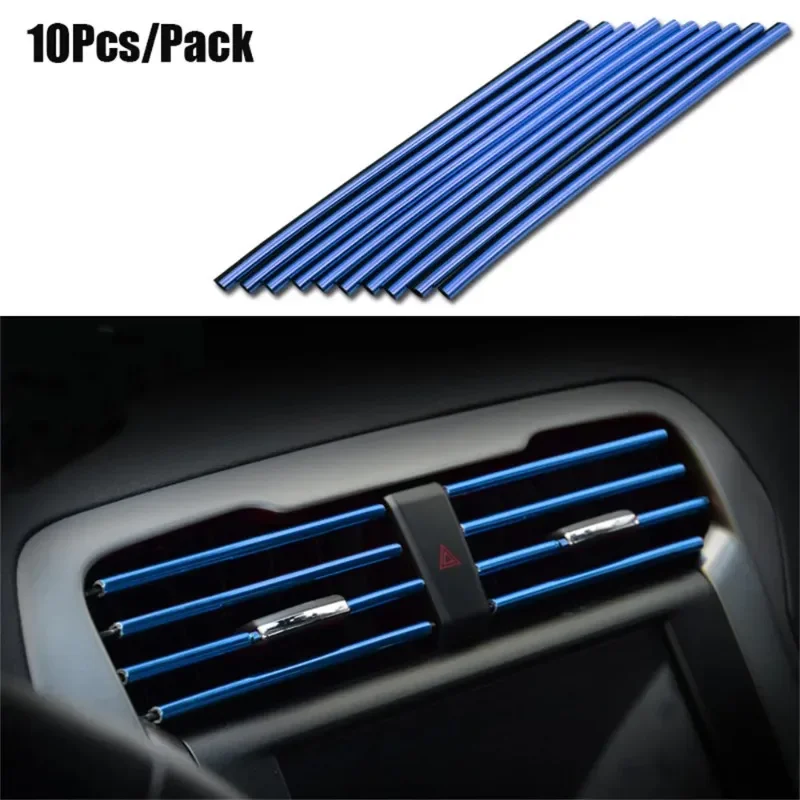 10PCS 20cm Universal Car Air Conditioner Outlet Decorative PVC Trim Decoration Strip Car Styling Accessories for All Models