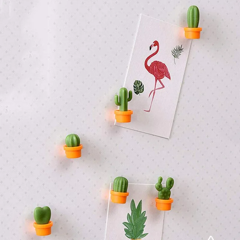 Cactus Refrigerator Stickers Magnetic Suction Message Note Photo Fixed Home Decoration Creative Thumbtack Student Stationery