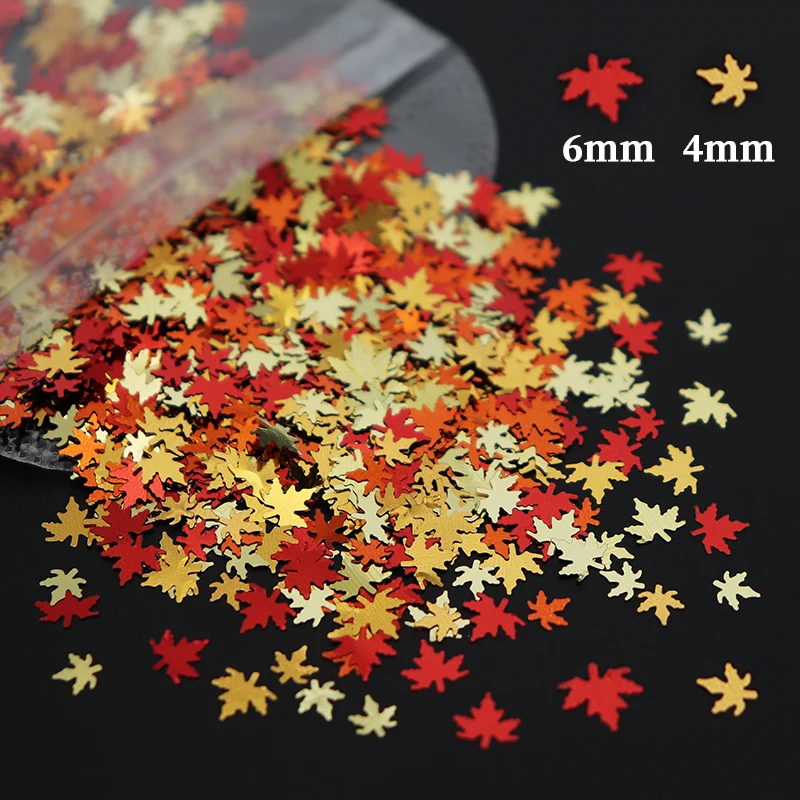 Holographic Resin Filler Maple Leaf Sequins Gold Silver Glitter Epoxy Resin Filling Flakes DIY Earrings Jewelry Making Supplies