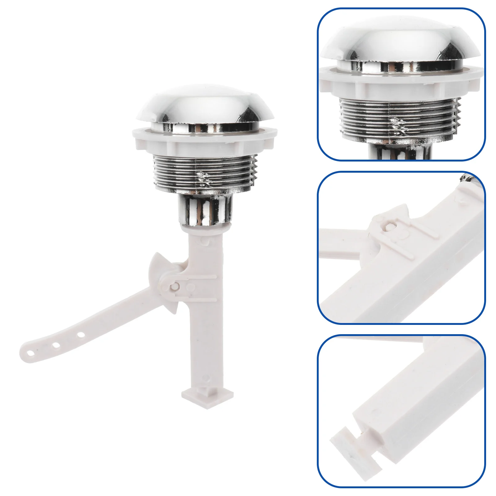 

Separated Type Toilet Flush Button Rod Durable Easy Install Compatible With Most Cistern Lid Holes Replacement For Single Flush