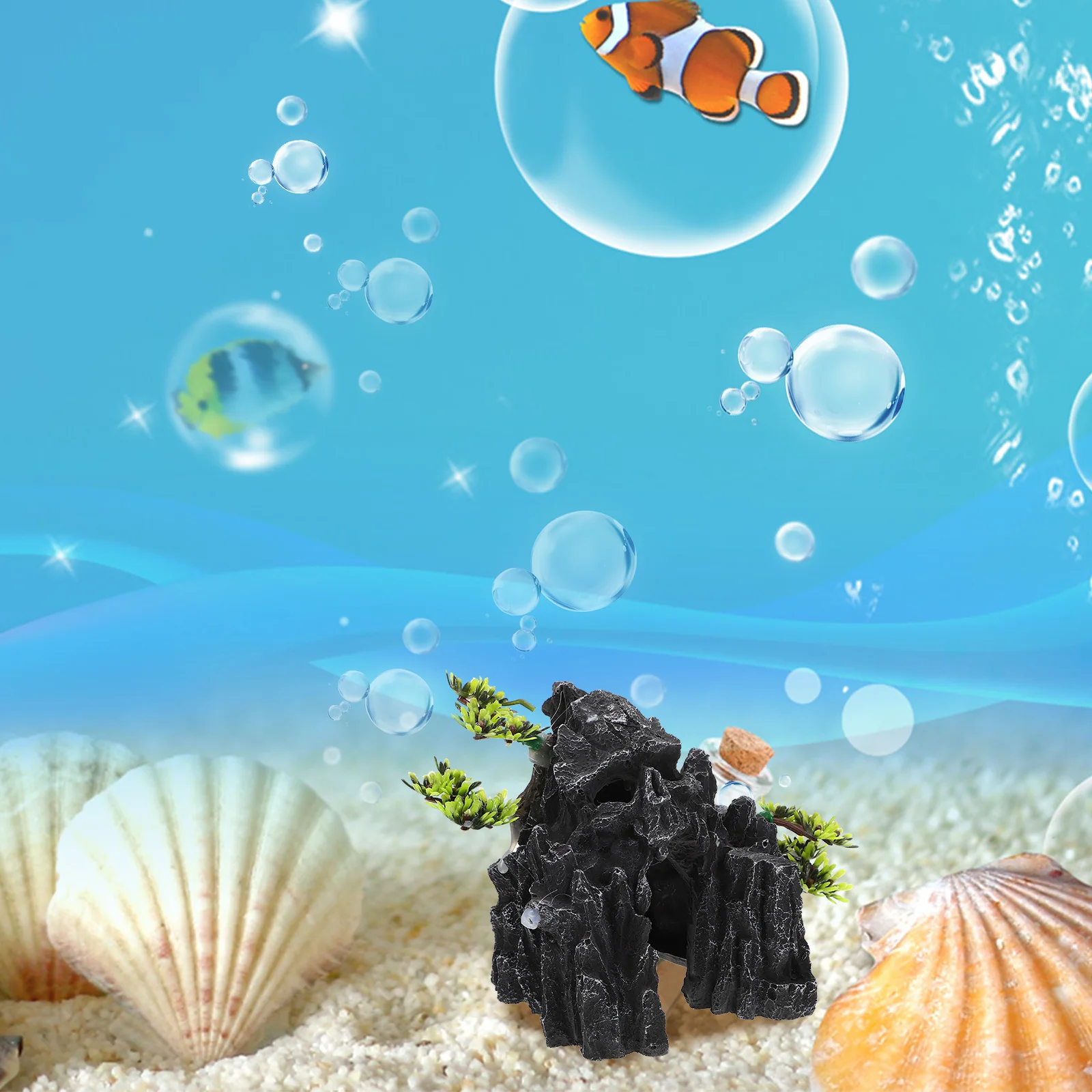 

Creative Skull Resin Fish Tank Decoration Durable Aquarium Mountain Statue Fish Shelter Adorn Landscape Decor Fake Hill Ornament