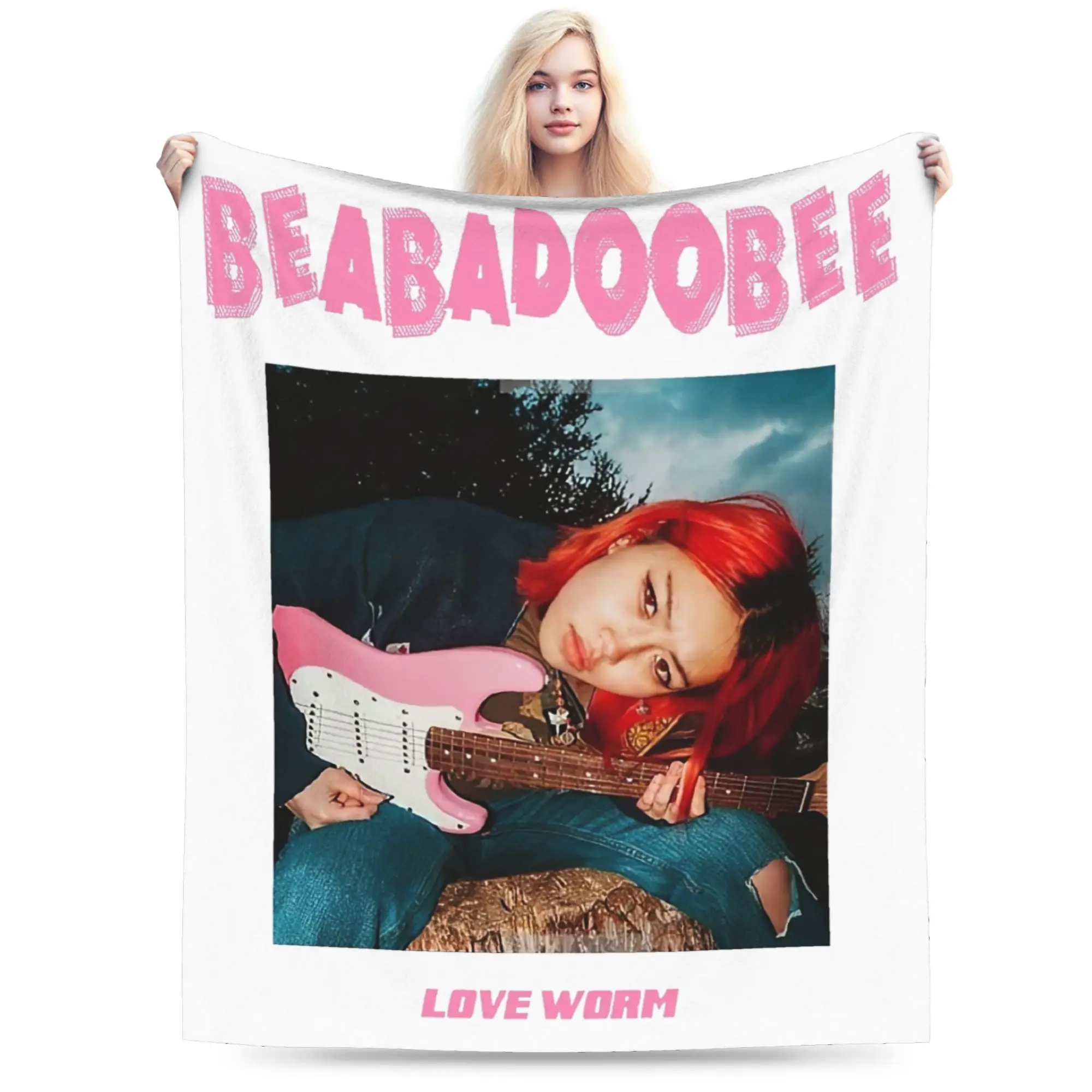 

Одеяла Beabadoobee с заплатками Loveworm, флисовые весенне-осенние дышащие ультра-мягкие пледы для кровати, дорожные покрывала