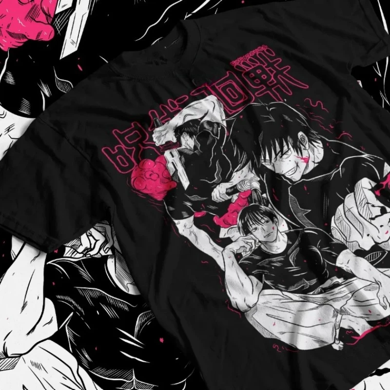 

Jujutsu Kaisen Fushiguro Toji T-Shirt Gojo Anime Horror Gift T-Shirt Summer New Vintage Fashion Men and Women Cotton Streetwear