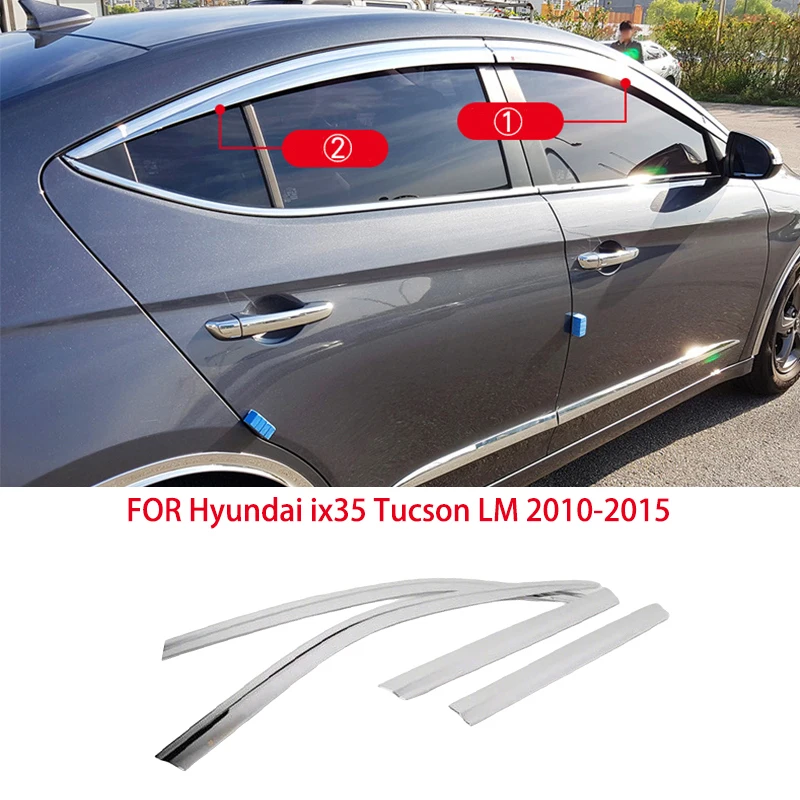 

Car accessories FIT FOR Hyundai ix35 Tucson LM 2010-2015 ABS chrome waterproof Door Window Visor Vent Shades Sun Rain Guard
