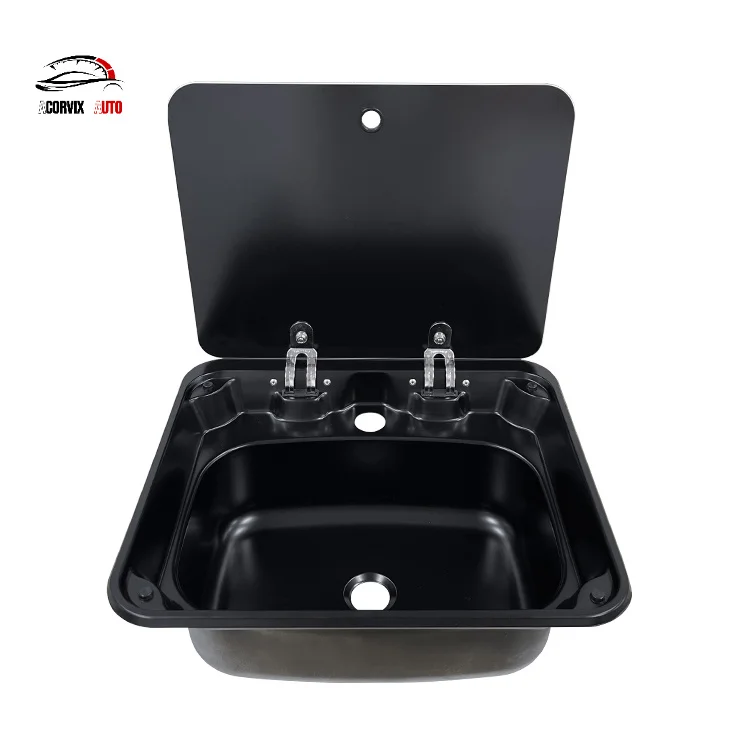 RV Kitchen Sink,Waterproof Black Nano SUS304 Stainless SteelSink for or Sprinter Transit Van Conversion Marine RV Wash Basin