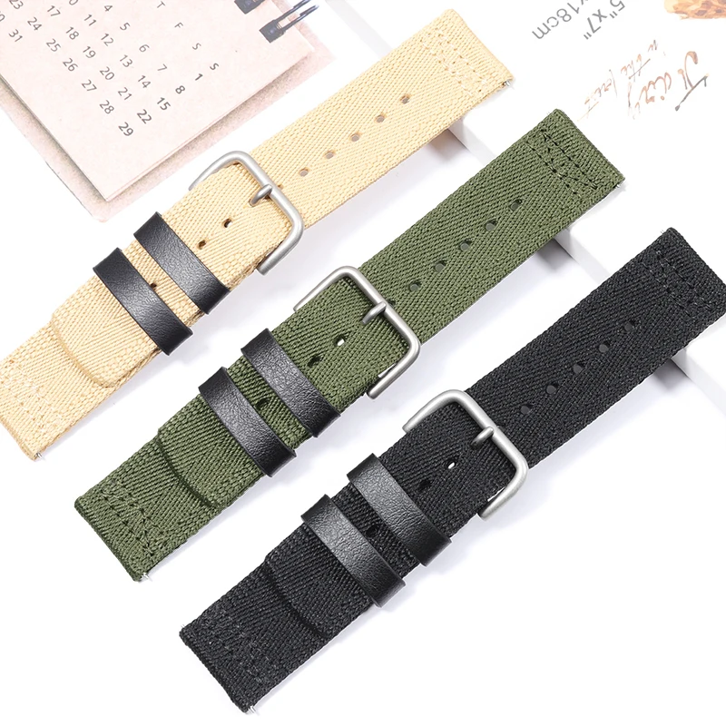 Canvas Nylon Watch Strap for Casio PRG-600YB PRW-6600 PRG-650 Army Green Men\'s Soft Comfortable Watch Band Accessories 24mm