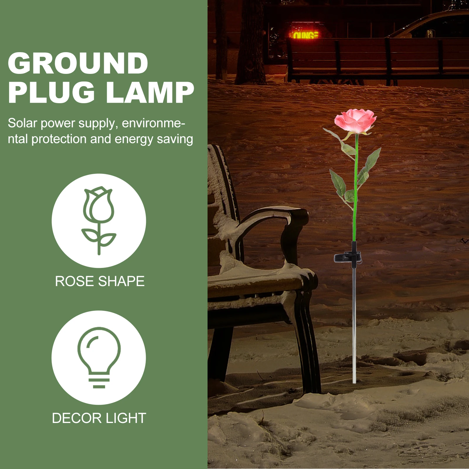 

1pc Vivid Solar Rose Lamp Outdoor Flower Light Outdoor Garden Decorative Led Lamp Bright Solar Garden Light Ornament