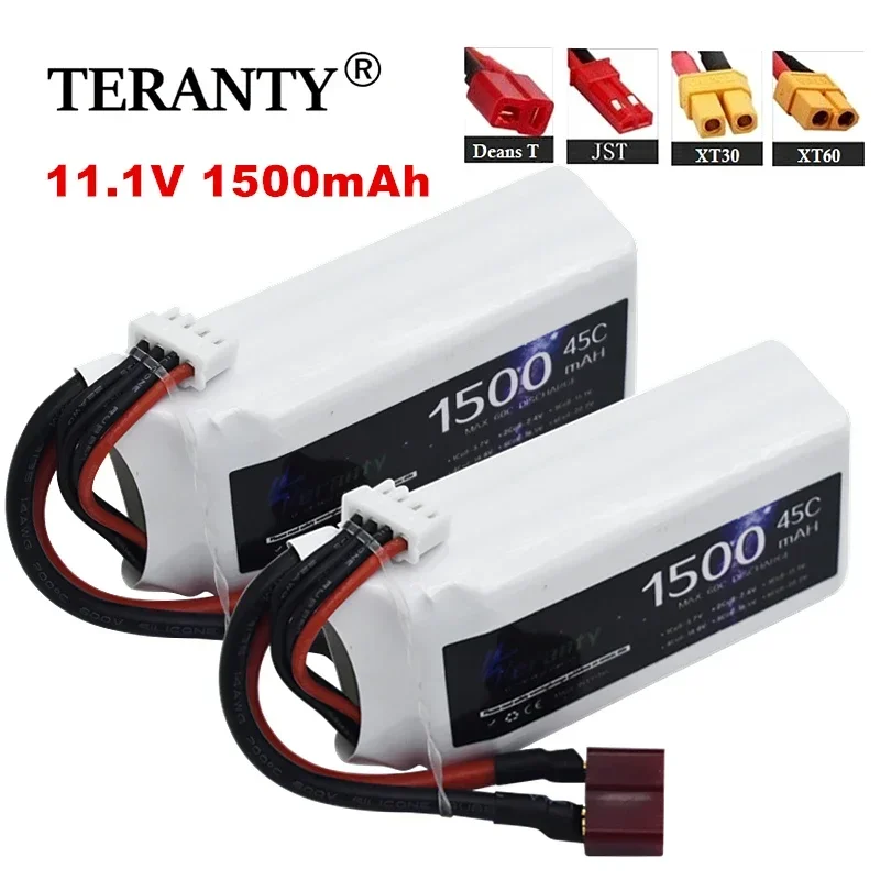 

1/3PCS 11.1V Battery 3S 1500mah 45C Lipo Battery for RC Car FPV Drones Airplane Boat Quadcopter Helicopter Parts T/XT30/XT60/JST