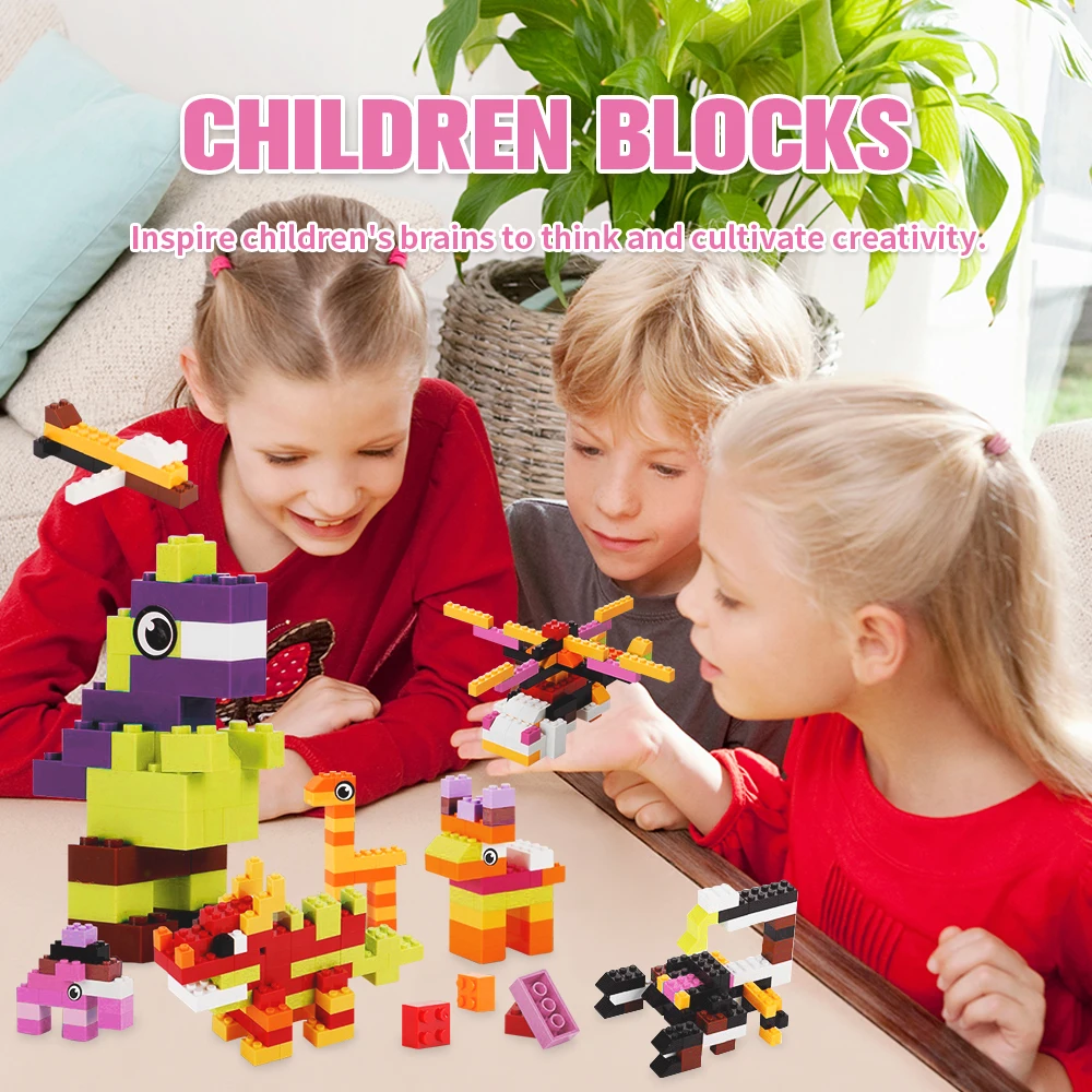 500/1000PCS Building Blocks Basic Parts Small Size Classic Bricks Accessories Toys for Kids Compatible with Mini Action Figures