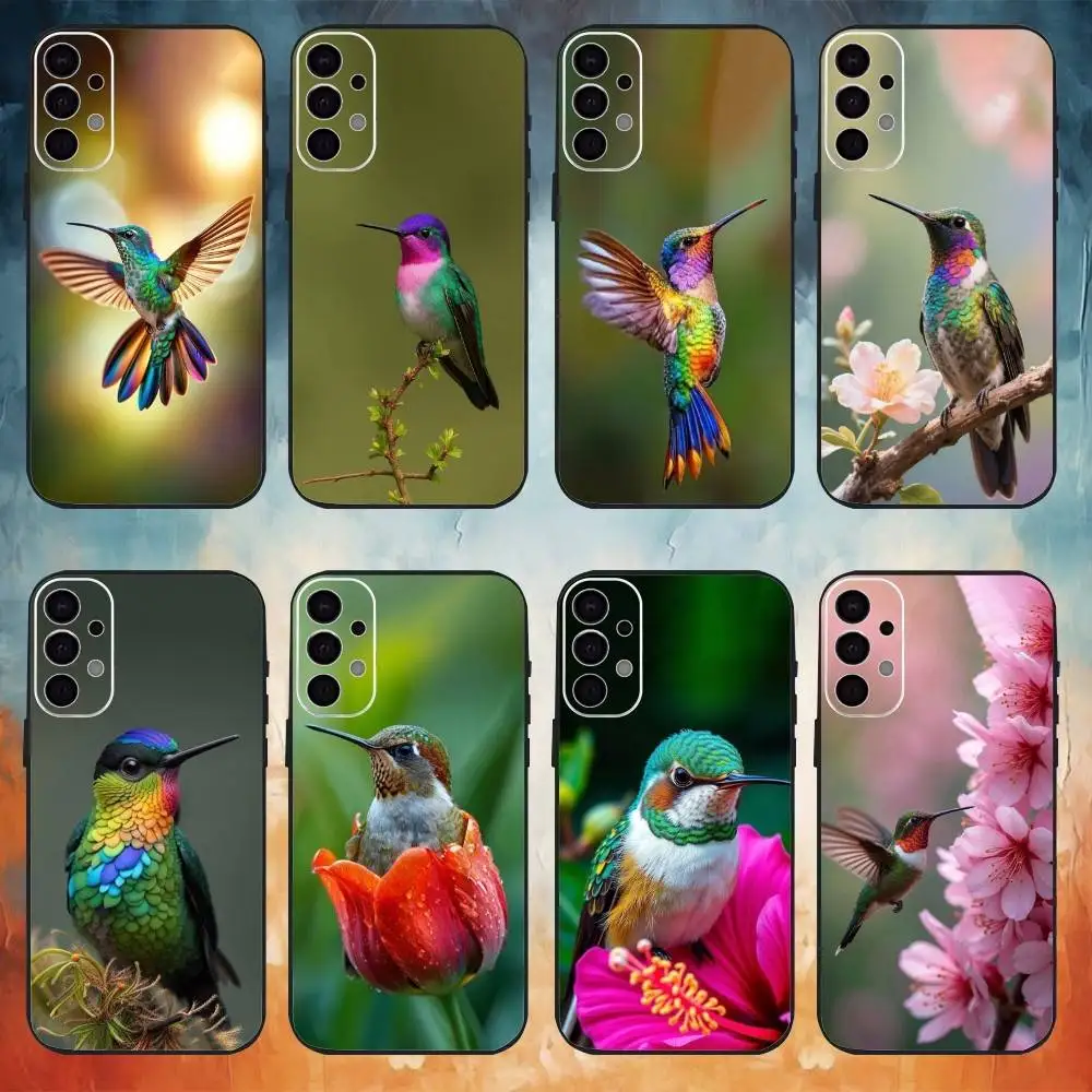 

Colorful Bird Hummingbird Phone Case For Samsung S25,S24,S21,S22,S23,S30,Ultra,S20,Plus,Fe,Note,10,9,5G Black Cover