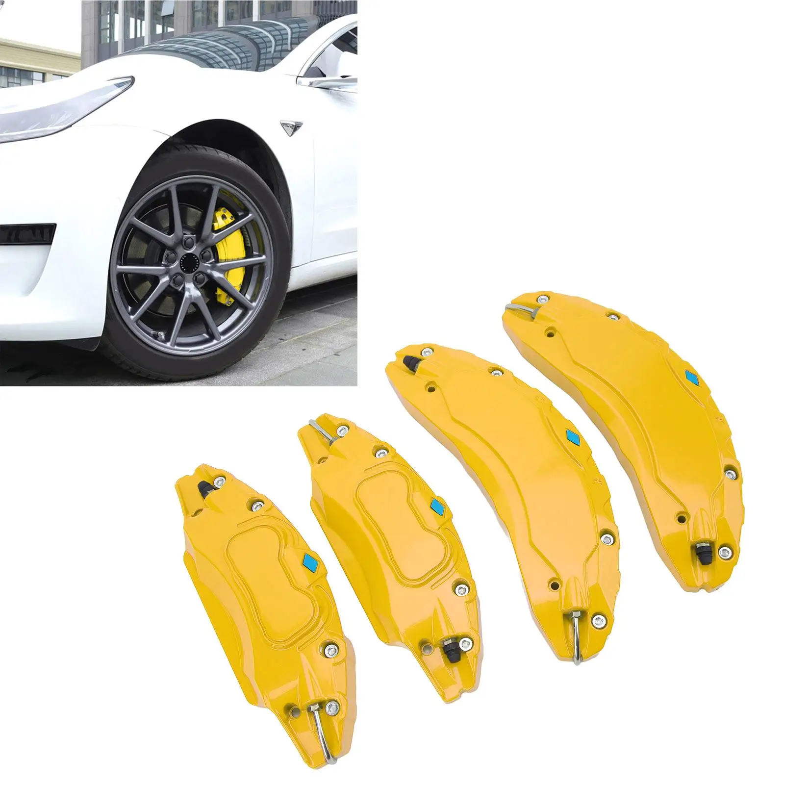 4Pcs Aluminum Alloy Disc Brake Caliper Cover for Tesla Model 3 18/19in Wheels Hub