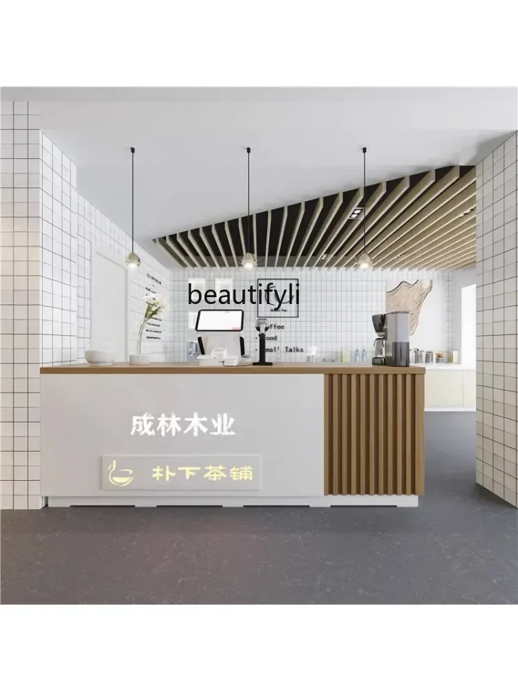 

smt14 New Arrivals Small Simple Modern Bar Beauty Salon Milk Tea Shop Cashier Clothing Barber Shop Light Luxury Reception Desk S