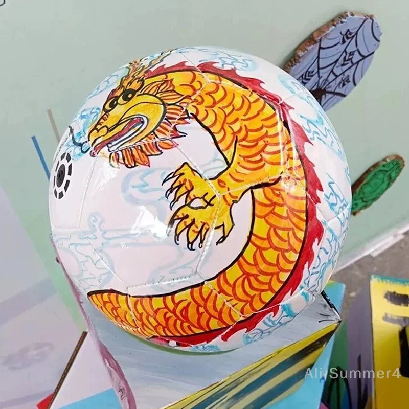 كرة القدم البيضاء الحجم 5 الحجم الرسمي خفيفة الوزن للأطفال الكبار لعبة كرة القدم التعليمية اللعب الرياضية البلاستيكية DIY هدية