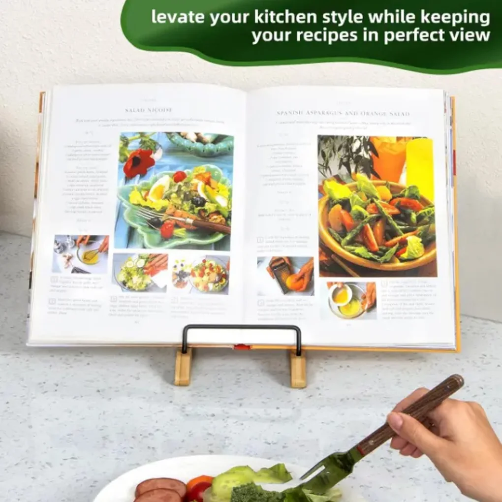 

High Quality Display Recipes Wooden Recipe Rack For Kitchen Organization Magazines Cookbook Holder Reading Desk Holder