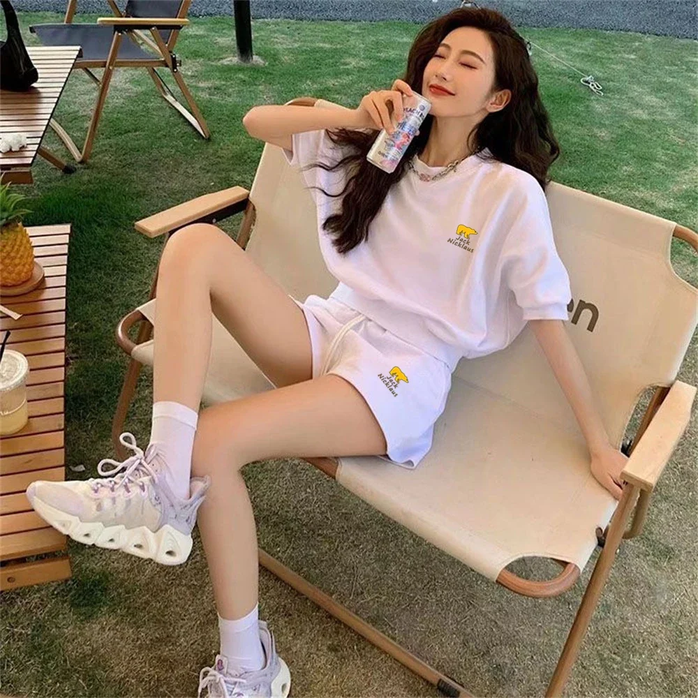 

Jack Nicklaus Fashion Casual Set New Two Piece Set Summer Women's Golf Wear High Quality Golf Suits Hooded Tee Women Golf Skirt