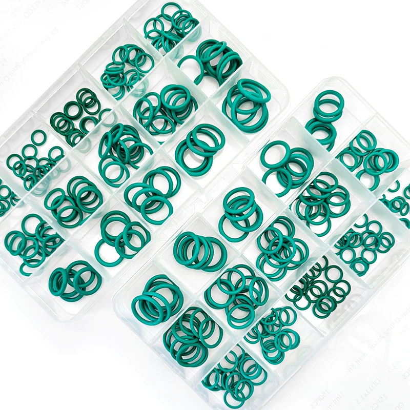 

FKM Fluorine Rubber O-Ring Kit | Green Vitons Heat/Oil/Corrosion Resistant Sealing Gaskets for Automotive Faucet Plumbing