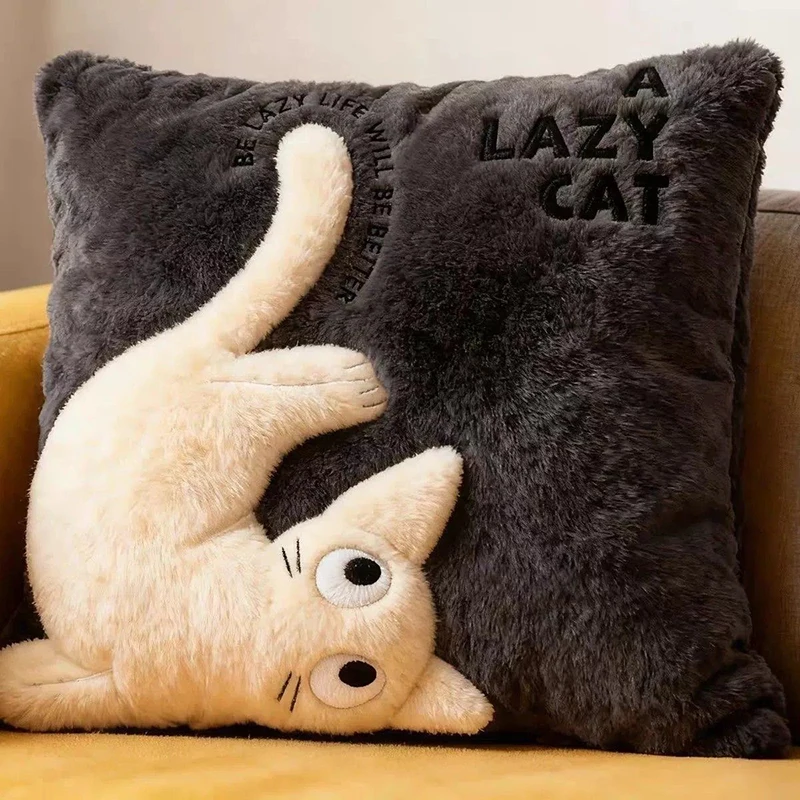 

Cute Cat Plush Pillow Creative High Appearance Soft Cushion for Sofa Living Room Bedroom Home Decor Gift
