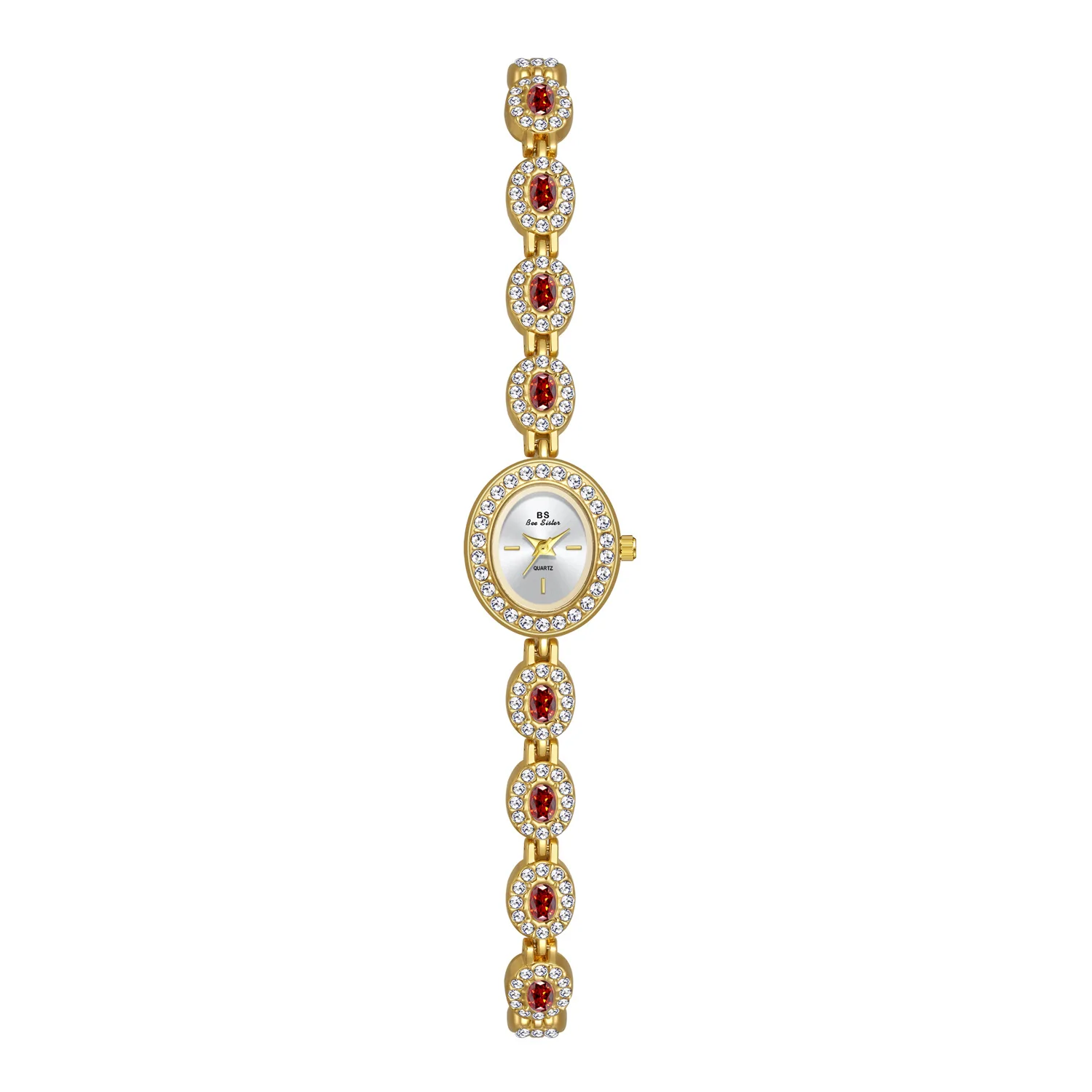 Reloj de lujo de estilo palaciego para mujer, pulsera exquisita y elegante con diamantes de agua arcoíris de colores ovalados, regalo, 2024