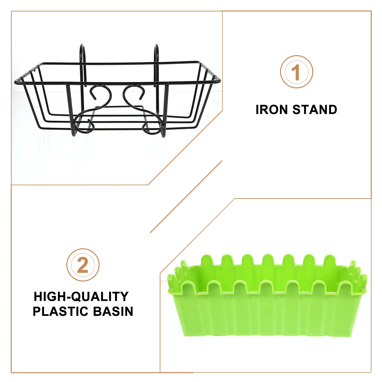 

1Set Hanging Shelf Flowerpot Selected Good Material Not Easy to Deform Break Simple Appearance Garden Hanging Flowerpot