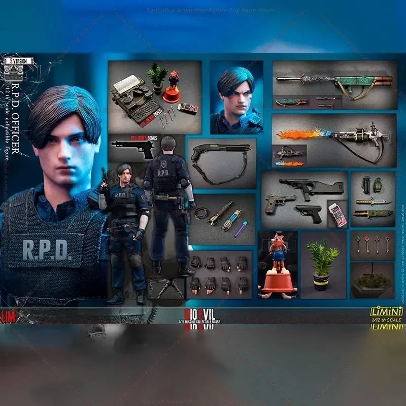 شخصية Limtoys-Resident Evil Leon RPD Officer، لعبة إصدار فاخر، مجموعة هدايا، 1:12، متوفرة #1