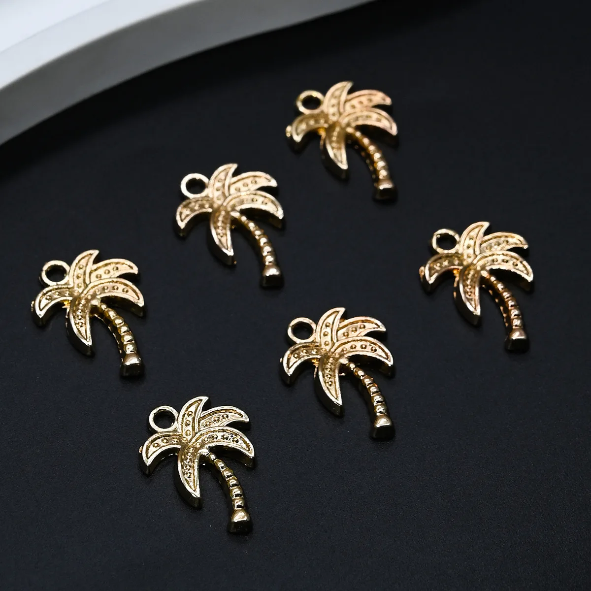 10pcs Brief Coconut Tree Brass Micro Pave Alloy Pendants Charms For Diy Necklace Bracelet Jewelry Making