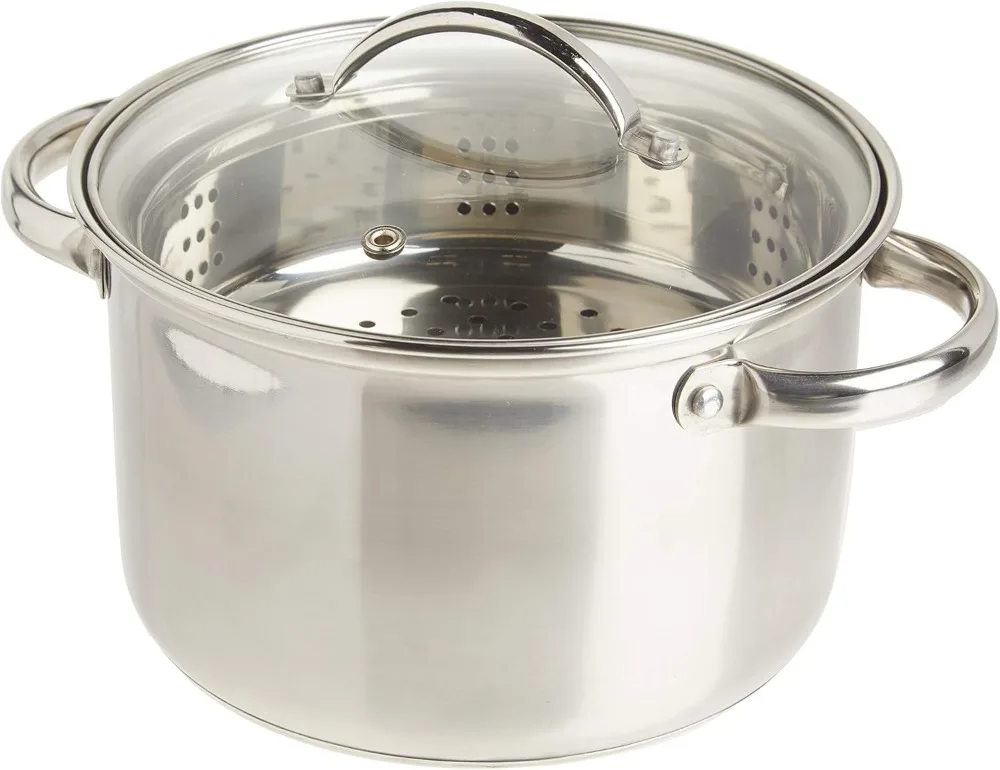 

4-Quart Steamer Cooker, 3 Piece Set, Stainless Steel