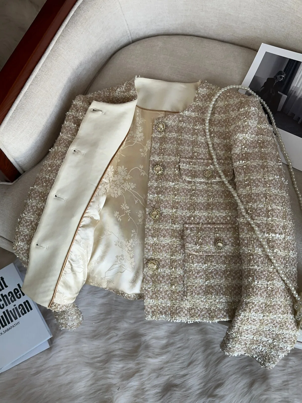 Abrigo de Primavera-Otoño 2024, Estilo Francés, para Mujer, Prenda Superior Elegante, Holgado, Largo, con Cierre de Botones