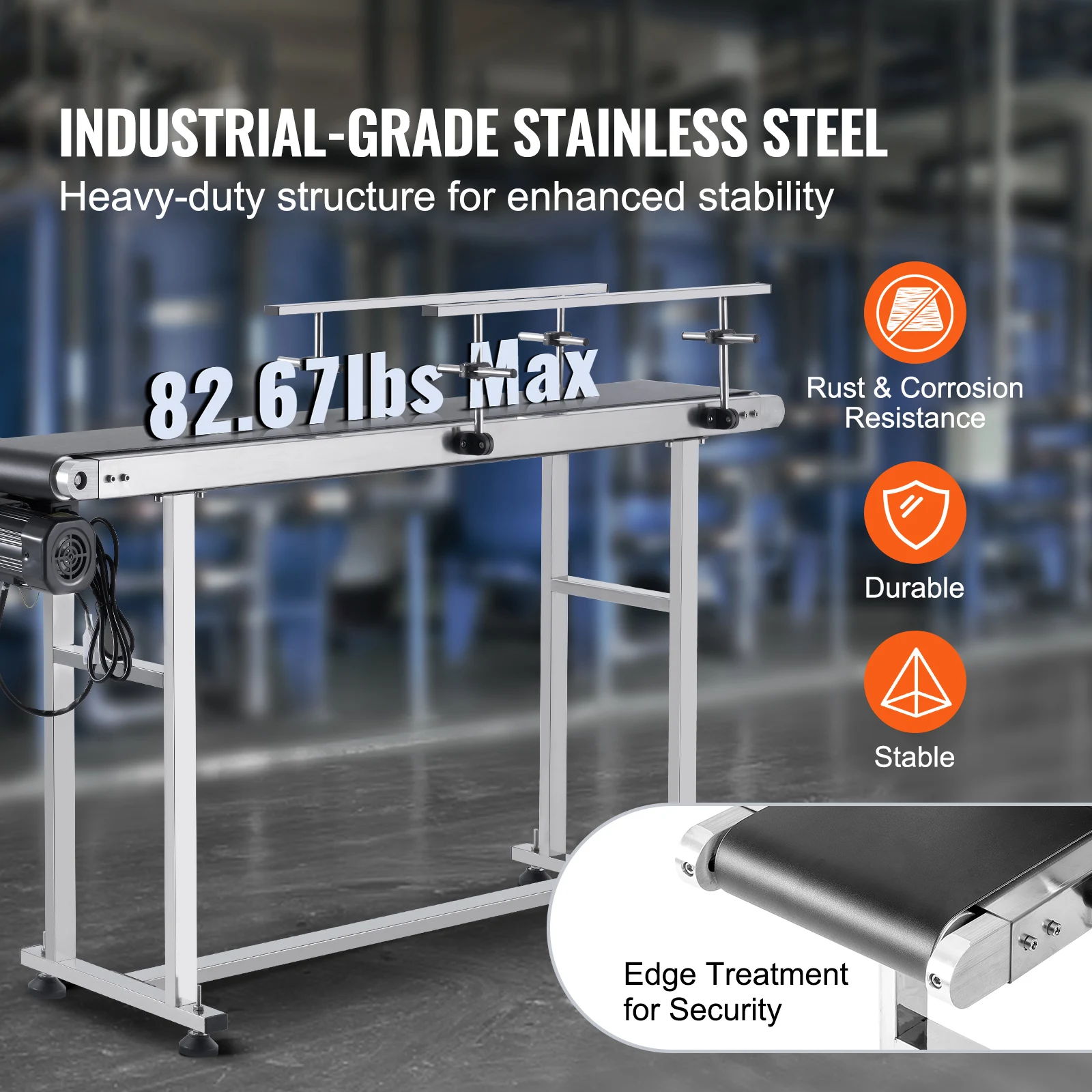 PVC Belt Conveyor Table Double Guardrail Stainless Steel Motorized Adjustable Speed for Factory Inkjet Coding Powered