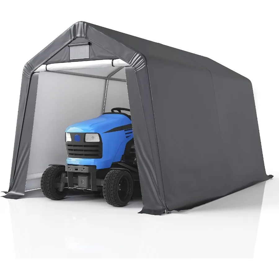 Outdoor Storage Shelter Shed, Gray Heavy-Duty Steel, Weather-Resistant For Backyard And Garden Use