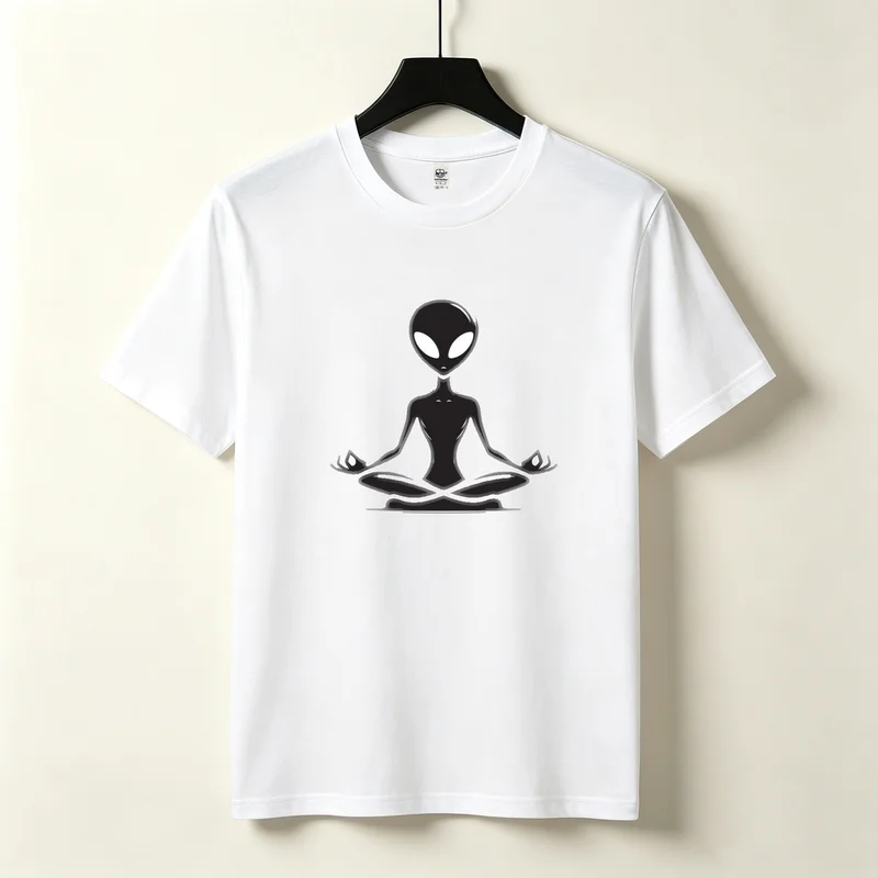 Women Fashion Pose - Meditation Alien Yoga Pose Graphic T-Shirt
