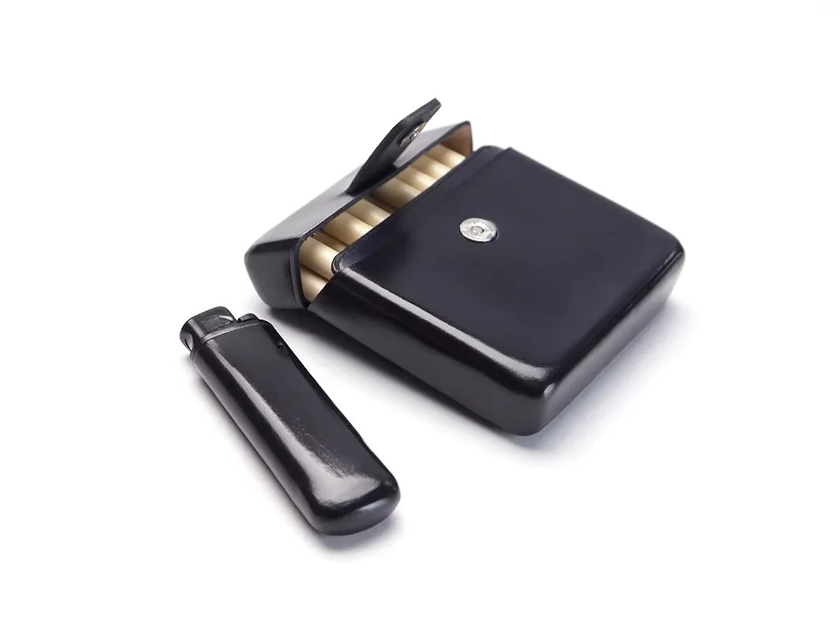 Integrated cowhide cigarette case, retro minimalist styling portable, vegetable tanned cowhide