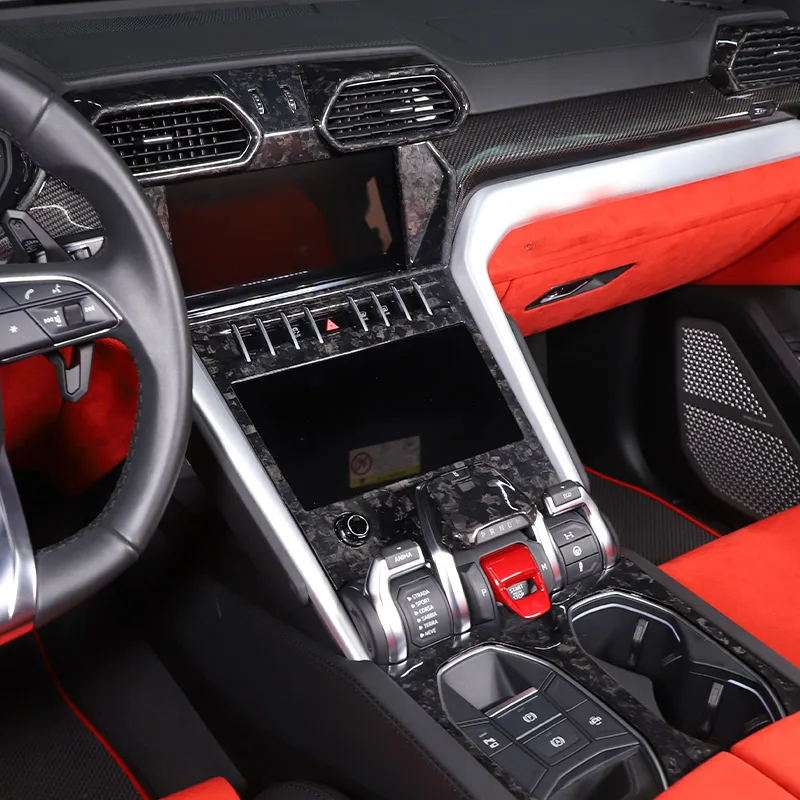 Forging Patterns For Lamborghini URUS 2018-23 Car Center Console Air Outlet Seat Switch Panel Frame Cover Interior Trim Sticker