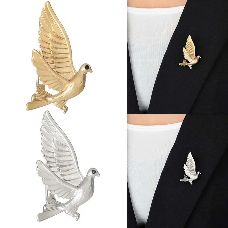 Metal Brooches Peace Dove Pins For Women Fashion Girls Corsage Christmas Brooch Gifts Simple Banquet Dress Accessories Jewelry