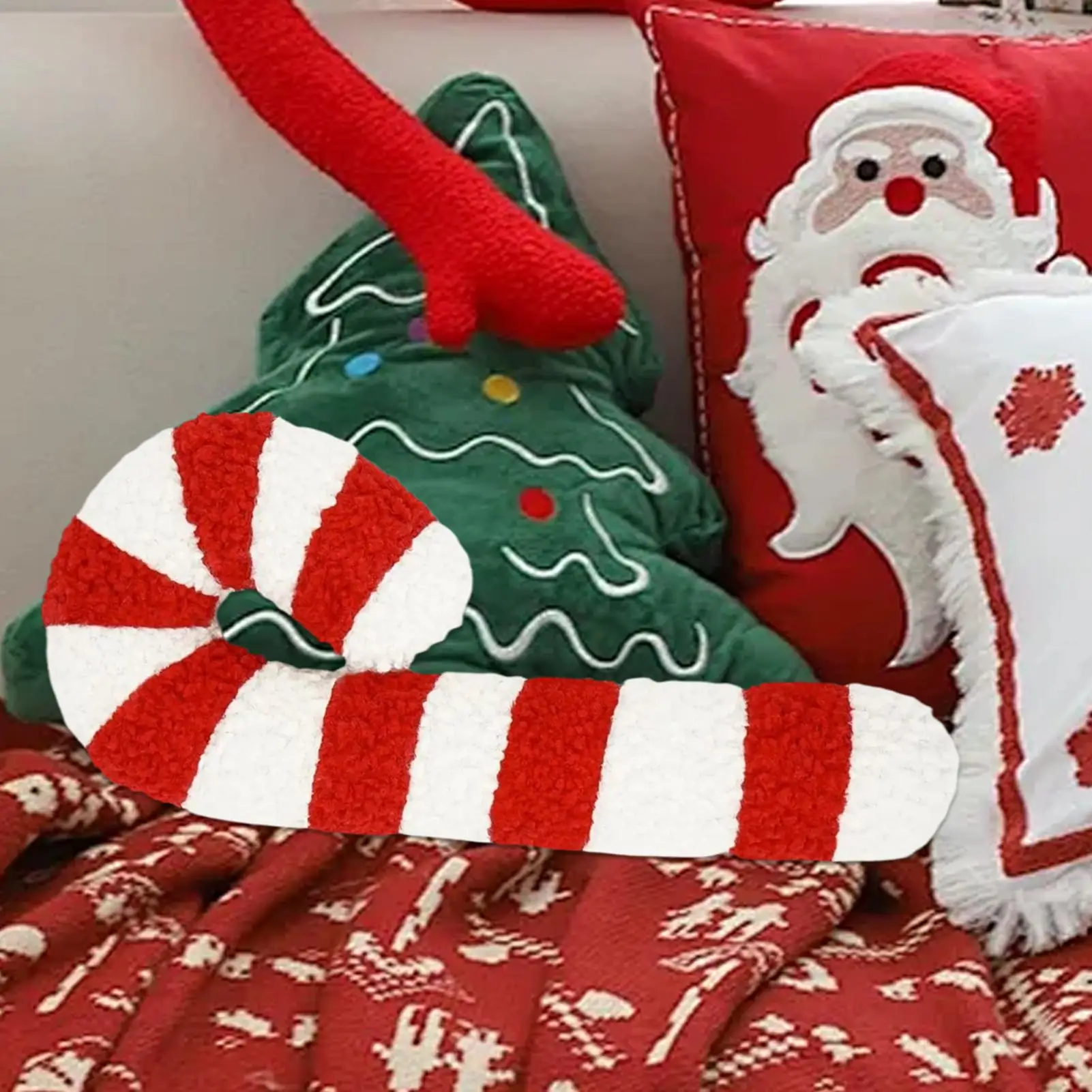 Christmas pillow 35cm/54cm cute plush throw pillow with Christmas decorations and lollipop shape for sofas  Bedroom  Bed Bedside