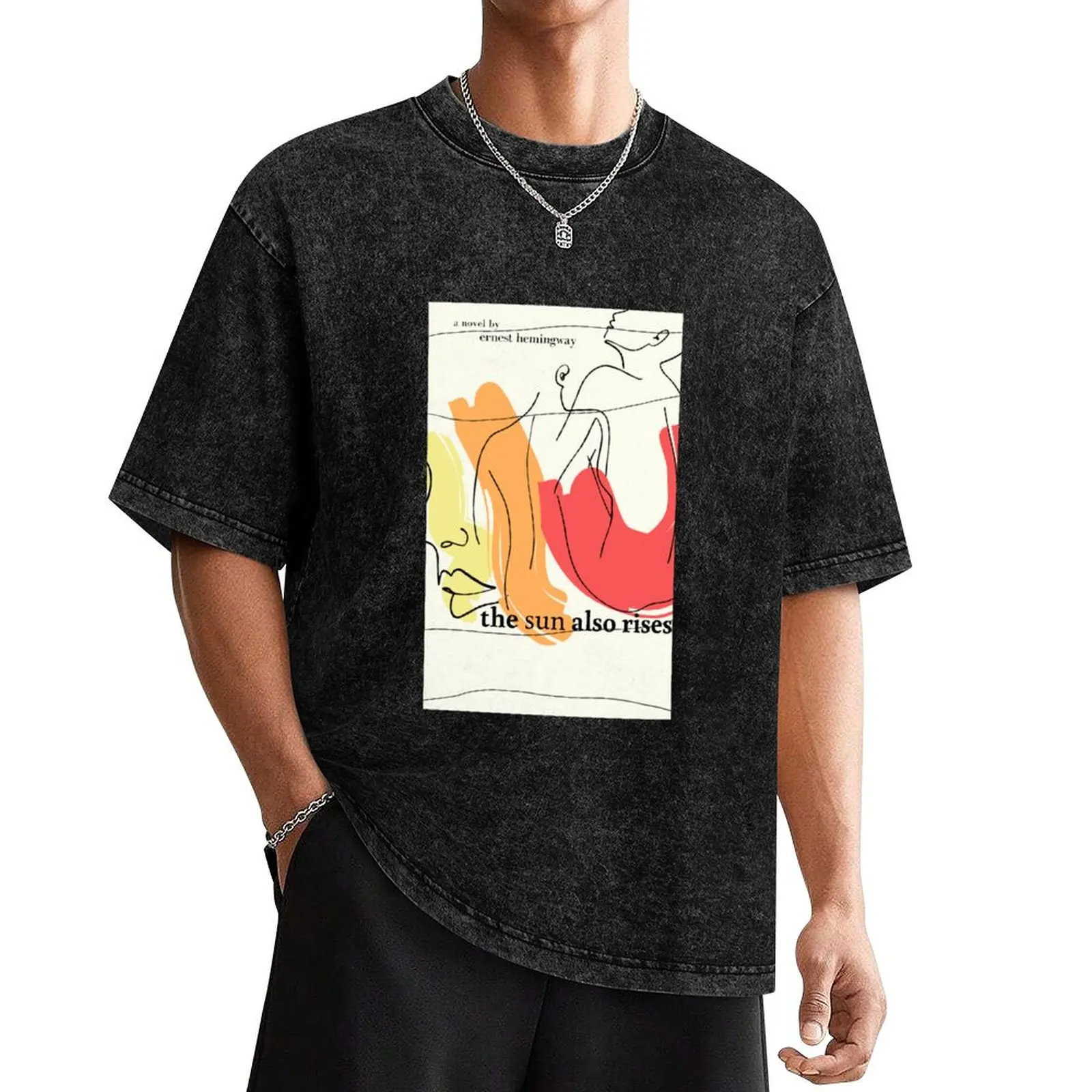 The Sun Also Rises - Book cover design T-Shirt Short sleeve tee korean fashion luxury clothes men