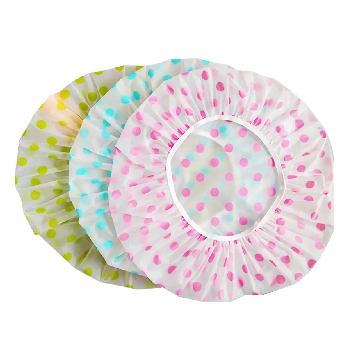

6 Pieces Waterproof EVA Plastic Shower Cap,Elastic Reusable Bathing Cap,Beauty Salon Spa Lace Elastic Band Flower Printed