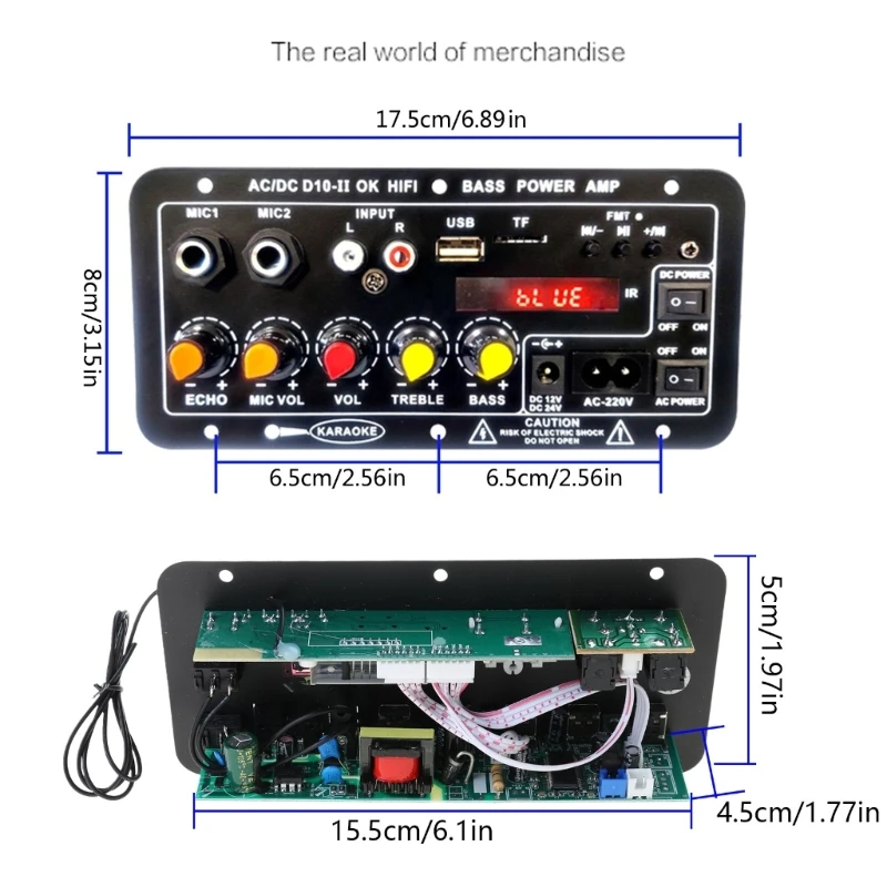 Placa amplificadora portátil 5.0 573A con tablero visualización para entusiastas del bricolaje