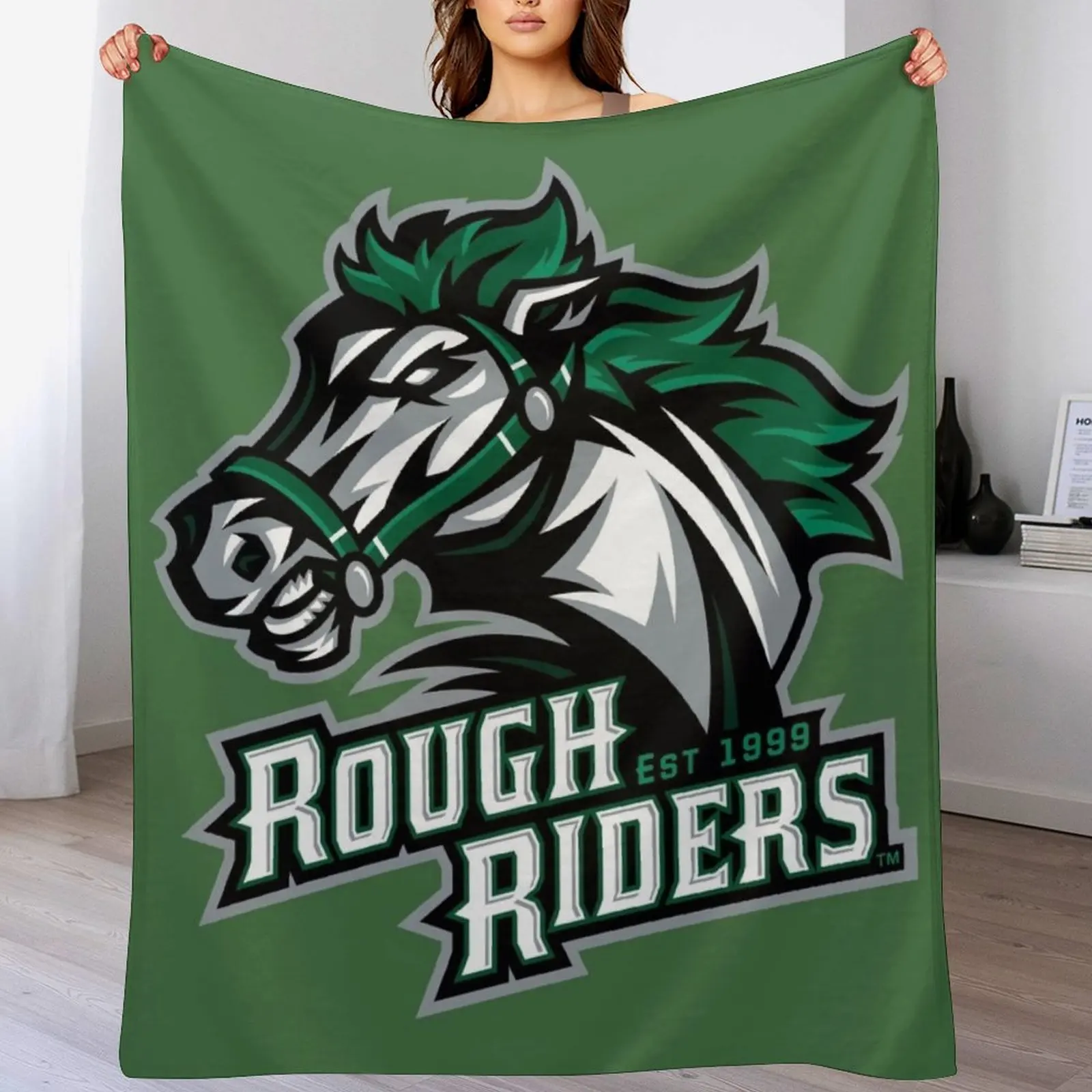 Cedar Rapids RoughRiders Throw Blanket Moving Travel Flannel Fabric Blankets