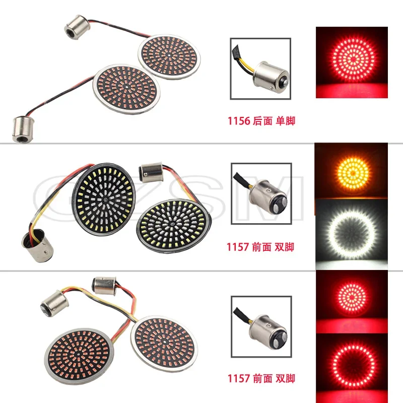 1156 1157 Wskaźnik kierunkowskazu LED Lampa kulkowa 2-calowe wkładki świetlne do Harley Sportster Touring Electra Glide CVO Moto