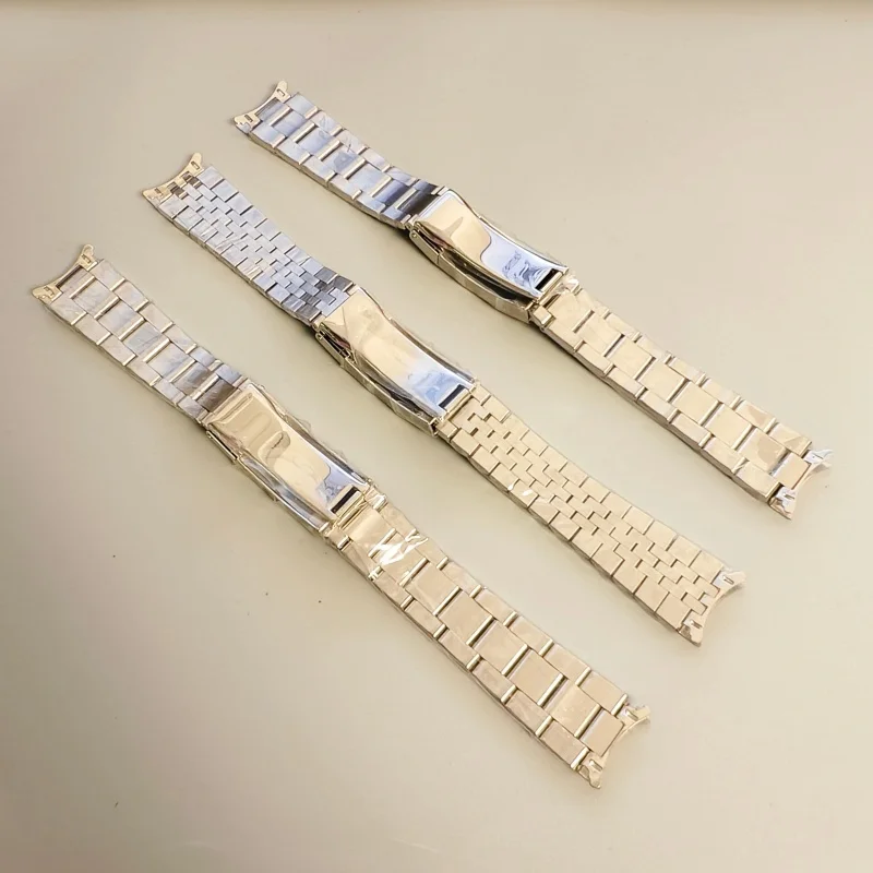 Watch Bands 19mm Oyster Style Bracelet Jubilee Strap Curved End For Seiko 5 Sxns80 Snxs79 Snxs79k Snxs77k Snxs73 Series Watch
