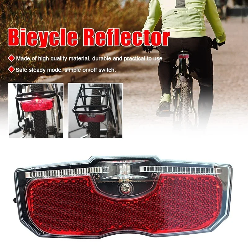 

1X Bike Cycling Bicycle Rear Reflector Tail Light For Luggage Rack Aluminum Alloy Reflective Taillight NO Battery Bicycle Light