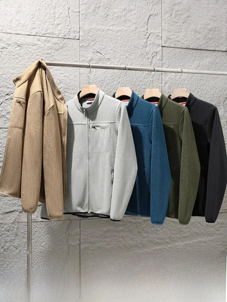 

Тяжелая двухцветная пряжа Thi Needle Construction Fce на подкладке, теплая мужская куртка, верхняя одежда, подставка, вязаный полиэстер