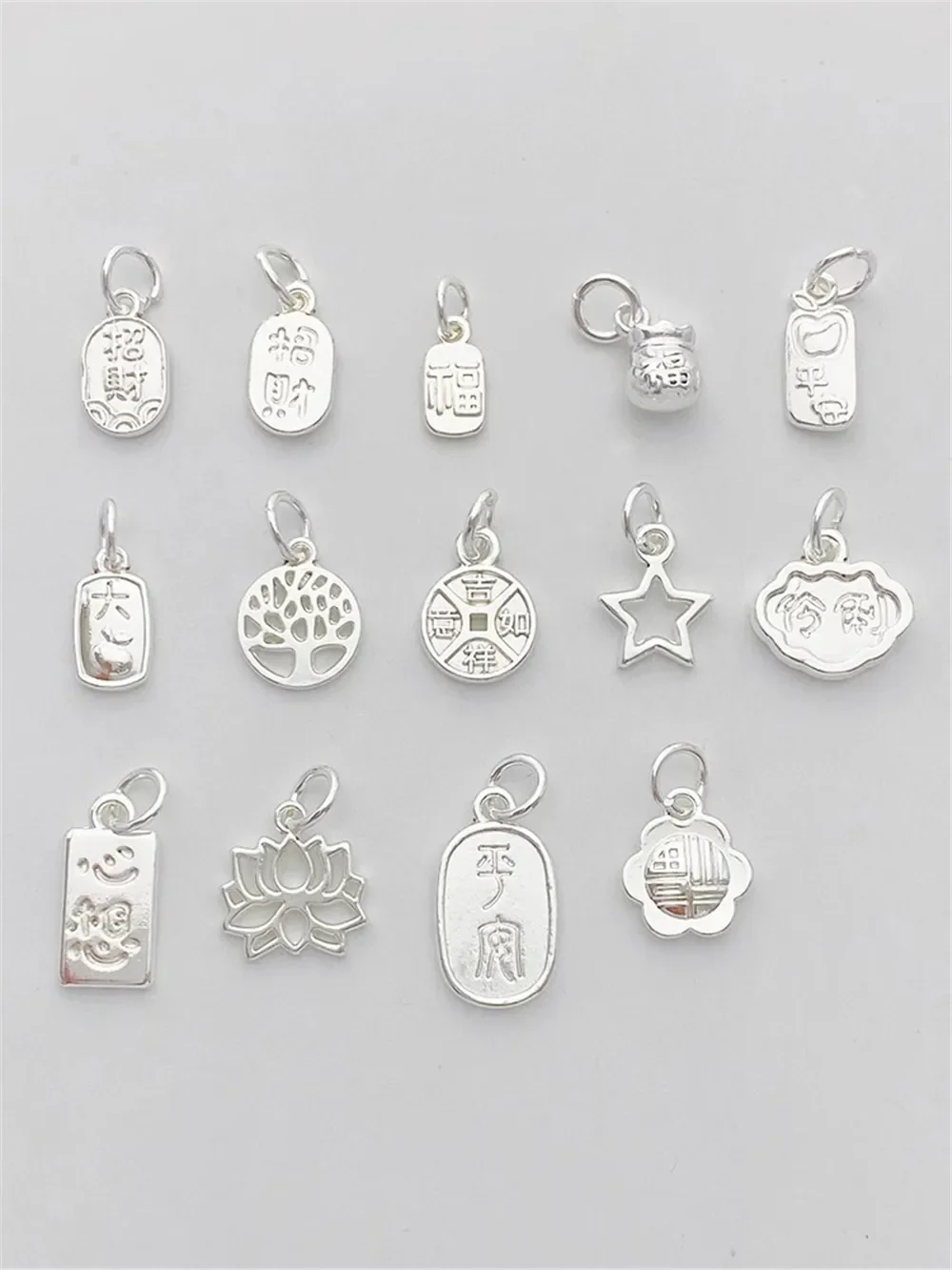 

Silver Dreams Come True Attracting Wealth Happiness Small Pendant Handmade DIY String Bracelet Jewelry Material Accessories L525