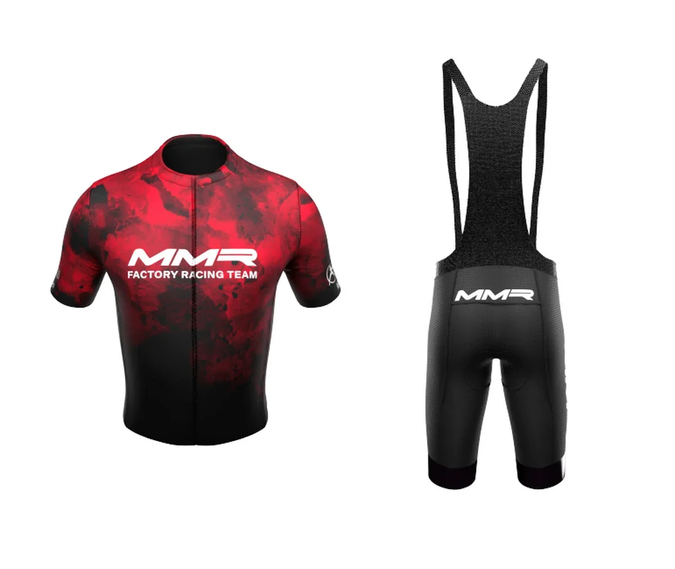 

LASER CUT 2023 MMR FACTORY RACING TEAM SHORT SLEEVE CYCLING JERSEY SUMMER CYCLING WEAR ROPA CICLISMO+BIB SHORTS