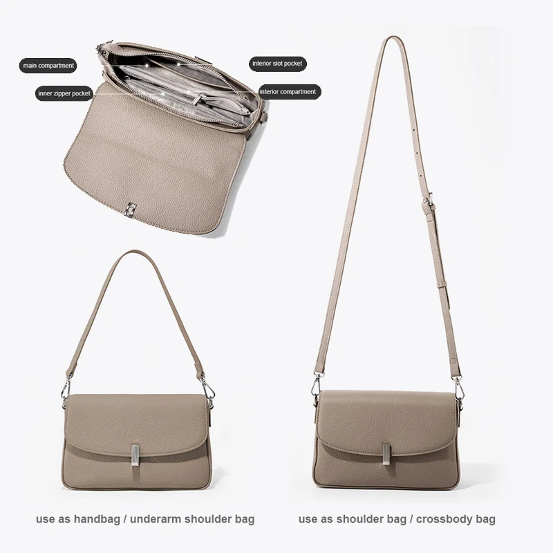 2024 New Women Bag Lady Fashion Box Unerarm Shoulder Bag Female Genuine Leather Stylish Crossbody Messenger Silver Hardwawre